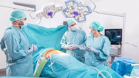 laparoskopiske afdækninger anvendt på patient