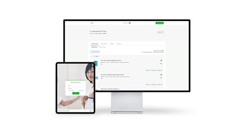 skrivebords- og tabletvisning af molnlycke portal