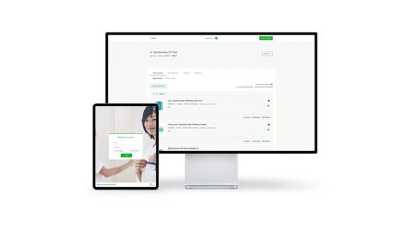 skrivebords- og tabletvisning af molnlycke portal