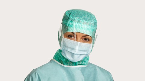 sundhedspersonale, der bruger BARRIER medicinsk ansigtsmaske Extra Protection