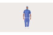 sundhedspersonale, der har en BARRIER Clean Air Suit på – set forfra