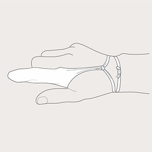 4. trin i appliceringen af Tubinette med fingertut