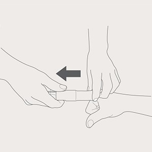 2. trin i appliceringen af Tubinette på en enkelt finger