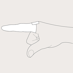 4. trin i appliceringen af Tubinette på en enkelt finger